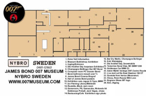 James Bond 007 Museum Nybro Sweden Map 100 sq.m.