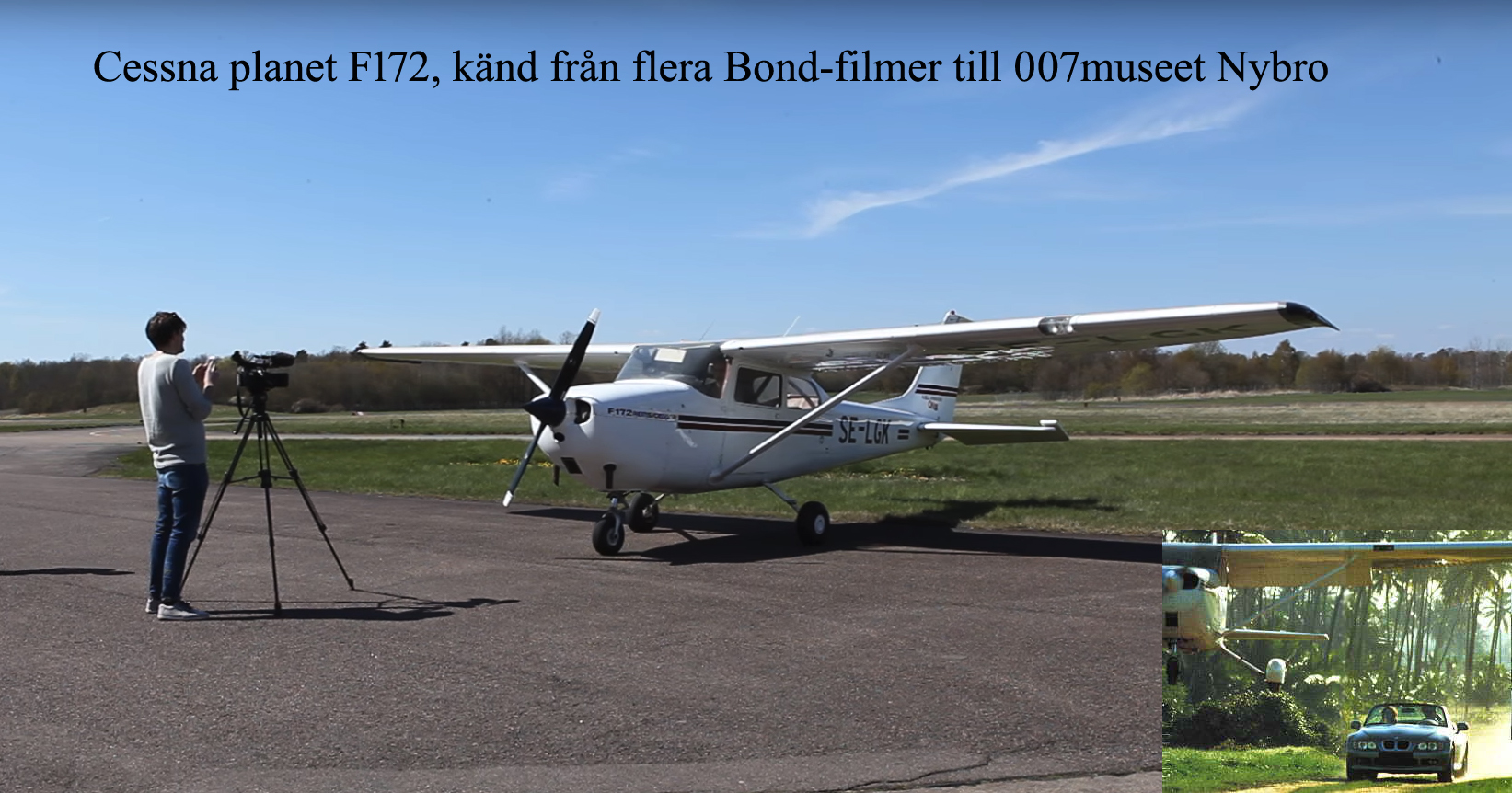 Cessna 1F72,planet känd från flera Bond-filmer till 007 utställningen Nybro