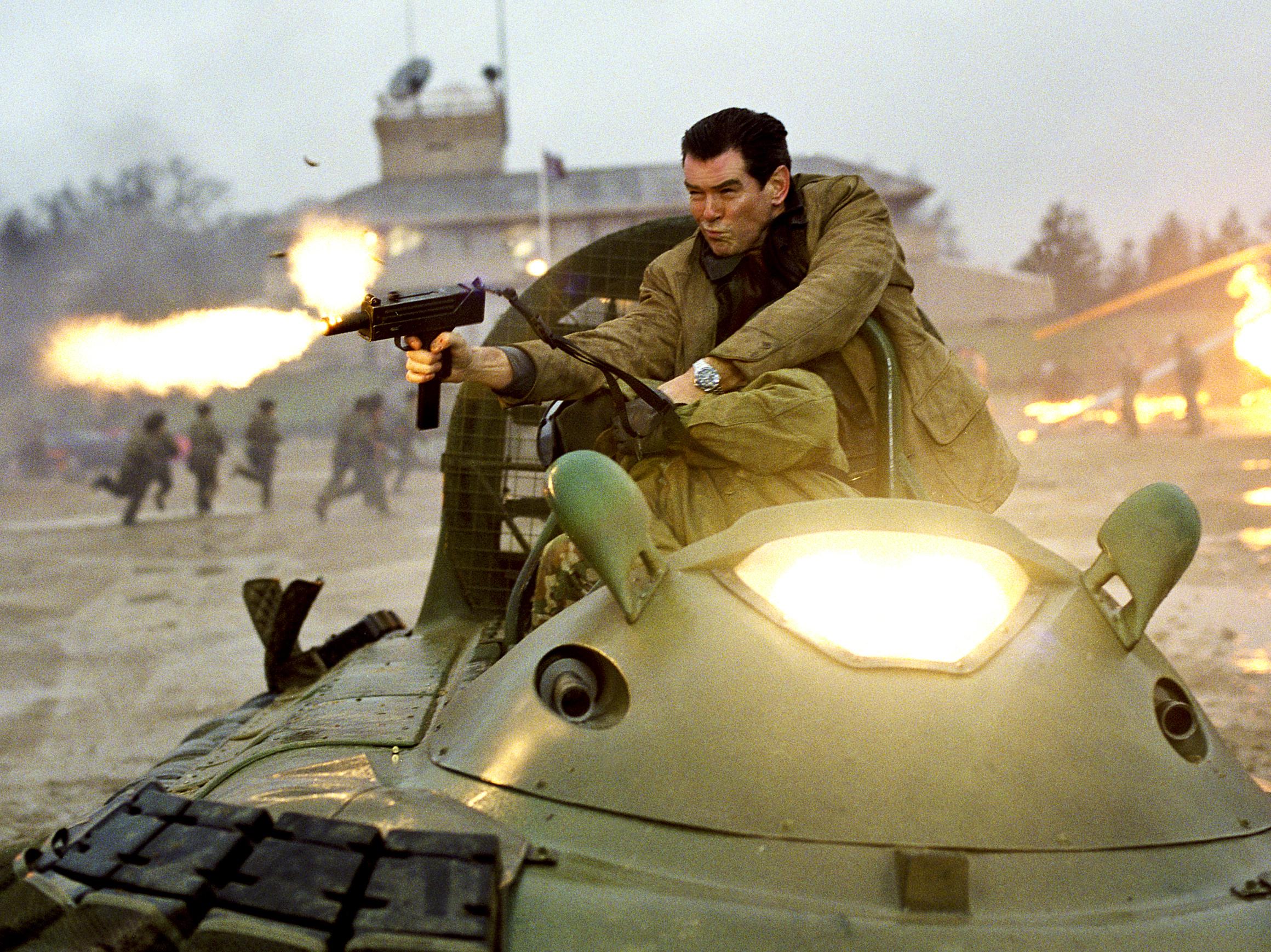 Pierre Brosnan in Die Another Day 2002 with the original Hovercraft.