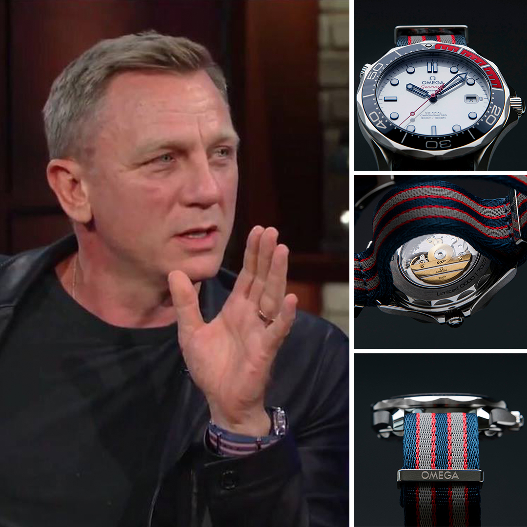 Daniel Craig wore Commander Bond's Watch 16th of August 2017 in "The Late Show with Stephen Colbert" when he confirmed that he will return as James Bond in Bond 25.